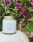 Clara and Fritz Ophelia Rosemary and Lime Whipped Tallow Balm on a white pumpkin