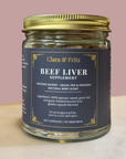 Beef Liver Supplement jar with label showcasing nutrient-rich benefits for energy and immune support.