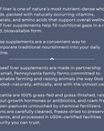 Beef Liver Supplement capsules offer nutrient-rich support for energy and wellness, sourced from grass-fed, ethically treated cattle.