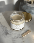 Natural Deodorant in a glass jar, tallow-based, non-toxic and free from aluminum, parabens, keeping you fresh naturally.