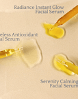Image of The Serum Trio with Radiance, Timeless Antioxidant, and Serenity Calming facial serums for a complete skincare solution.