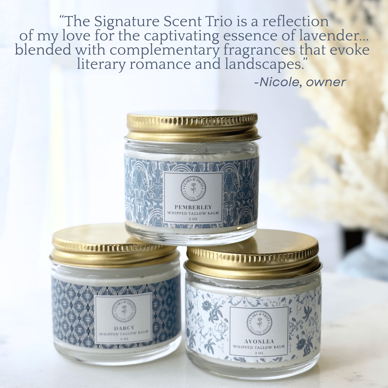 Signature Scent Trio Whipped Moisturizer Set with lavender-inspired fragrances for beautiful skin