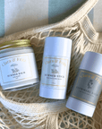 Sun-kissed Trio sun care set featuring Clara & Fritz Summer Balm, Summer Stick, and Anywhere Balm.
