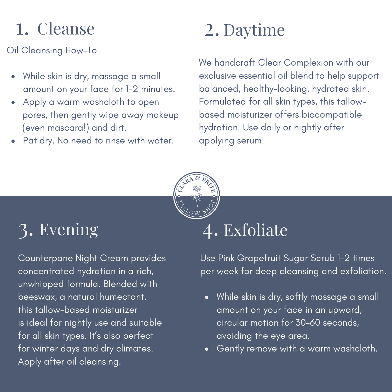 Capsule Skincare Kit - Luxurious Tallow Facial Routine Instructions