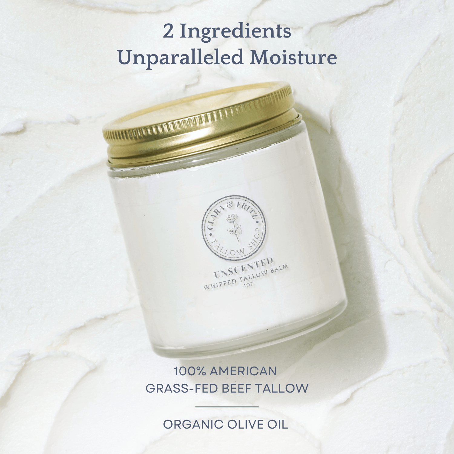 Whipped Pure Hydration Set featuring unscented whipped tallow balm with organic olive oil for unparalleled moisture.