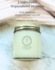 Unscented Solid Tallow Balm Moisturizer with organic jojoba oil and grass-fed beef tallow, perfect for pure skincare.