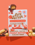 Date Better Snacks Peanut Butter Crunch gluten-free chocolate alternative, featuring Medjool dates with peanut butter and cacao nibs
