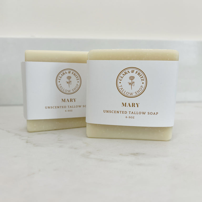 Mary Tallow Unscented Bar Soap – Clara & Fritz Tallow Shop