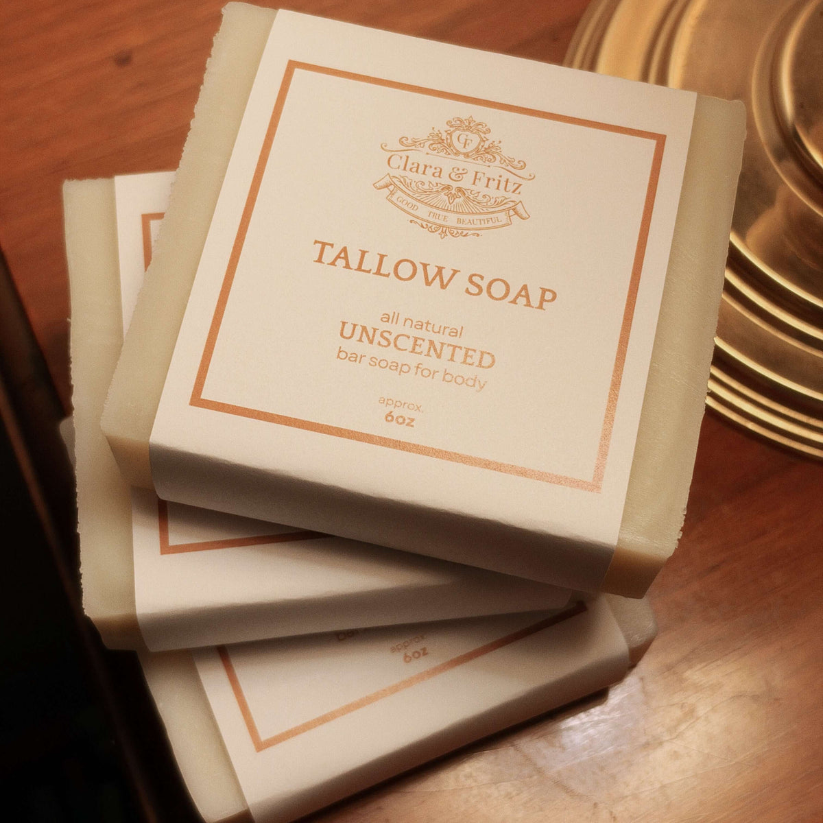 Tallow Soap on table