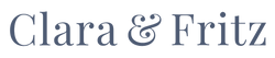 Text 'Clara & Fritz' in a stylized font on a black background