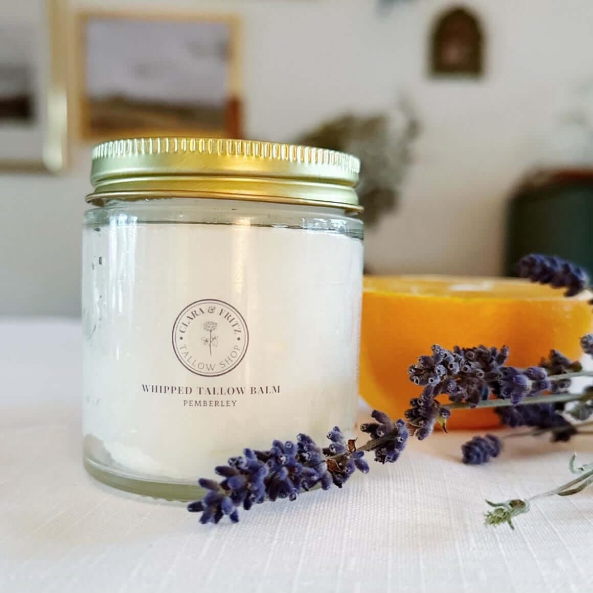 Pemberley Orange and Lavender Scented Whipped Tallow Balm